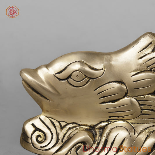 Brass Finish Urli With Ghungroo, Smooth Finish 16.5”