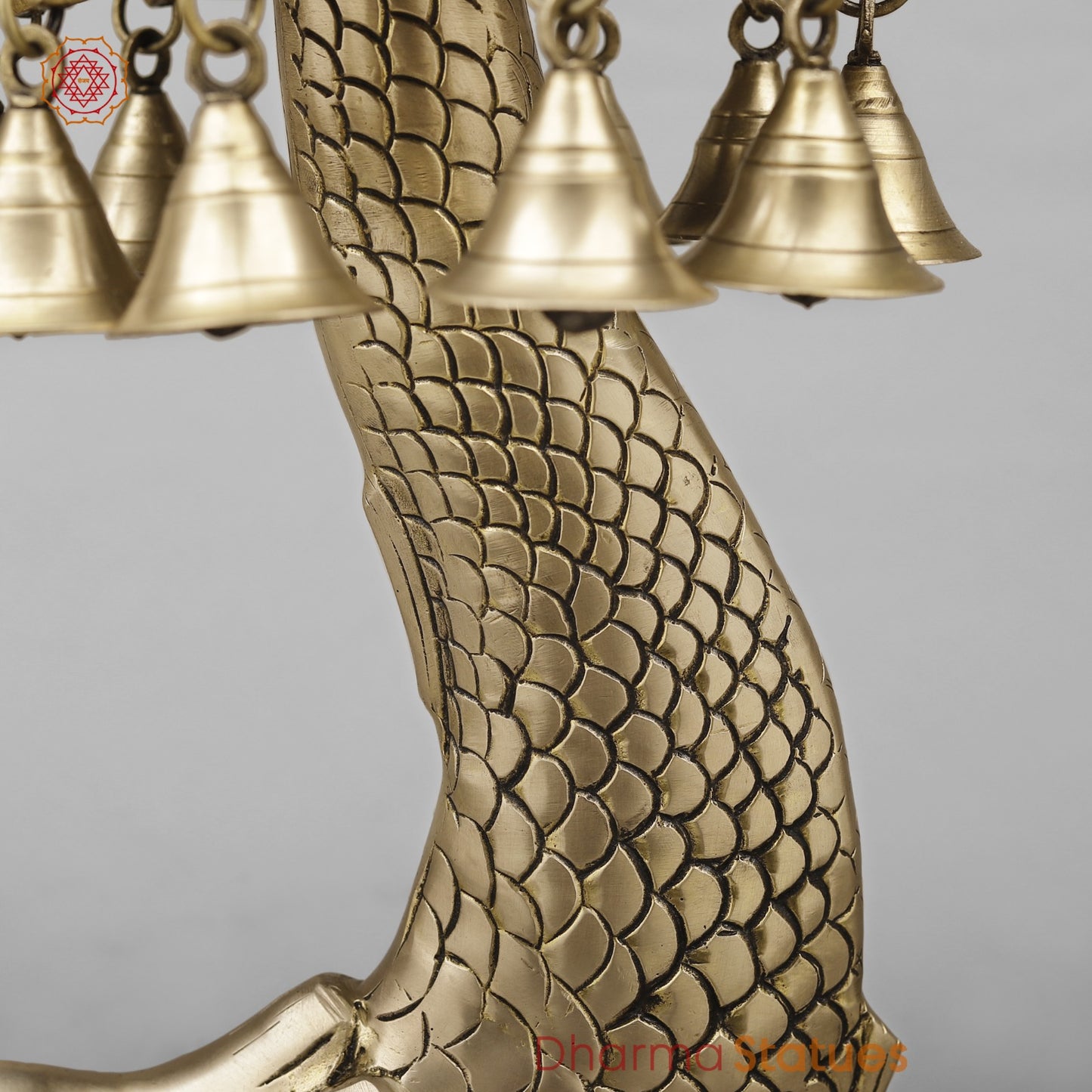 Brass Finish Urli With Ghungroo, Smooth Finish 16.5”