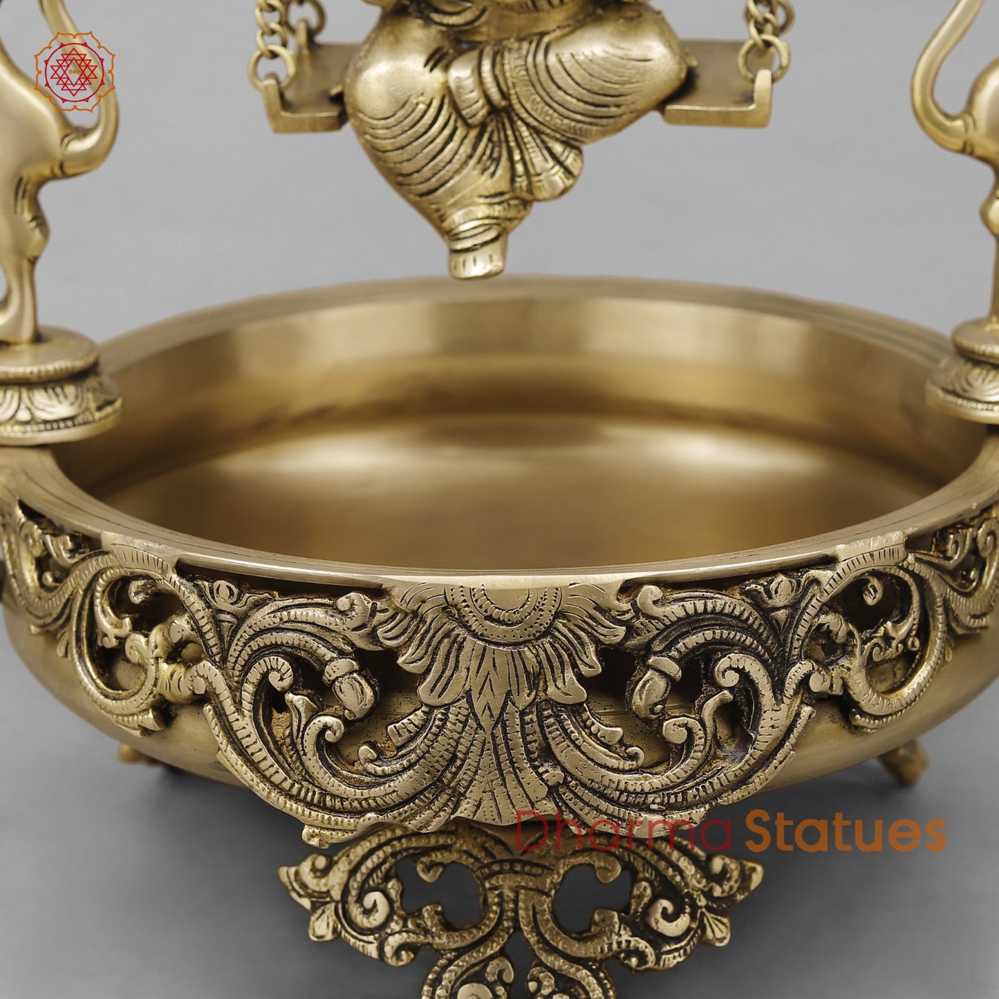 Brass Ganesh Jhula Urli, Fine Smooth Finish 21”