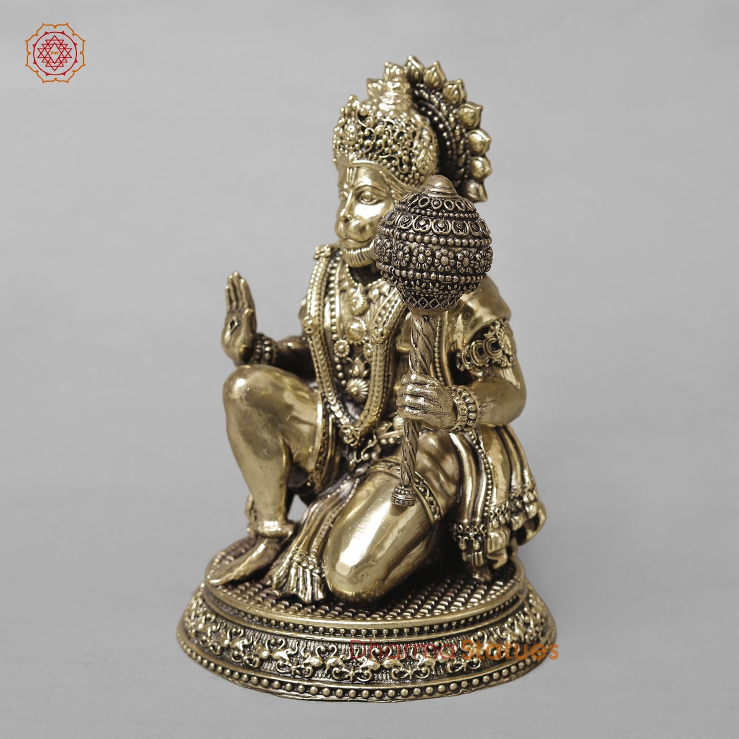 Brass Hanuman Ji Seated Fine 8”