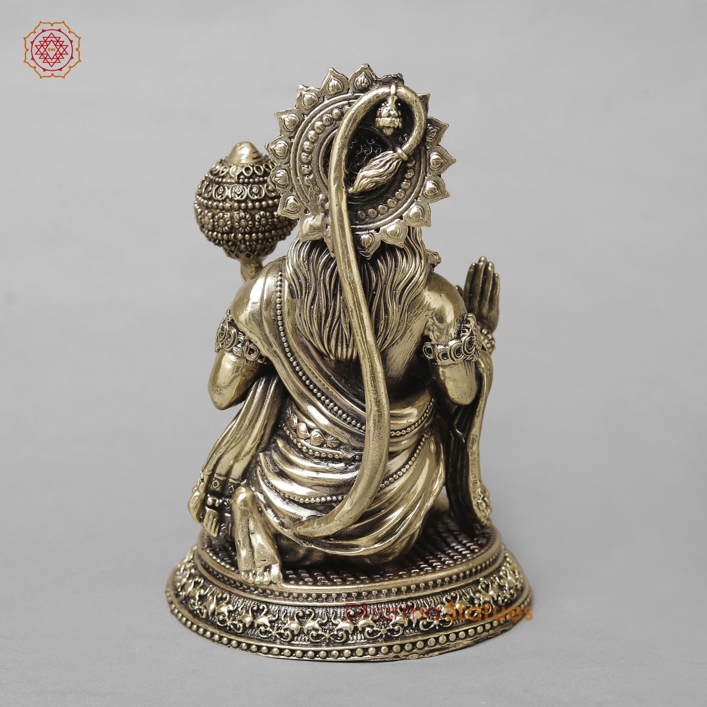 Brass Hanuman Ji Seated Fine 8”