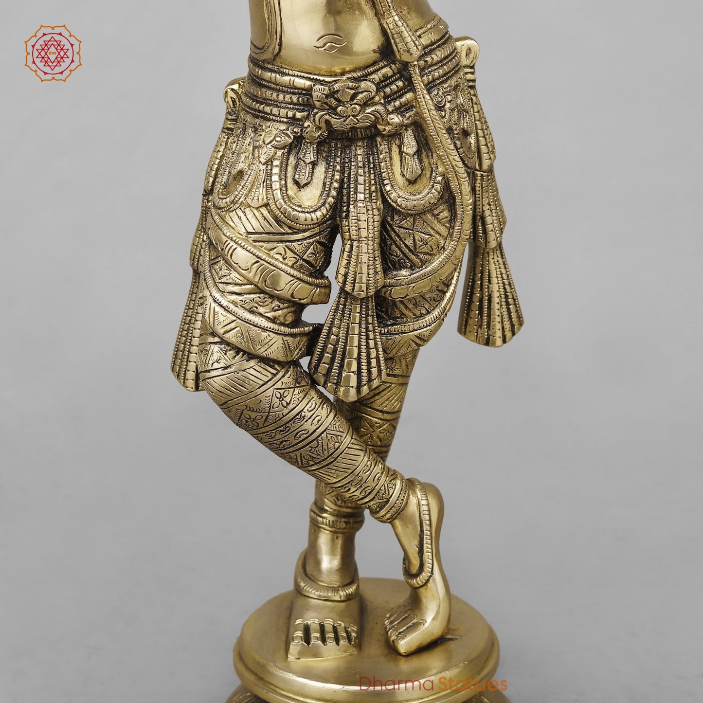 Brass Krishna Standing Fine, Smooth Finish 23”