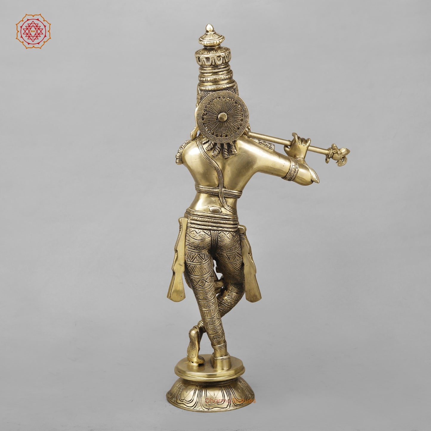 Brass Krishna Standing Fine, Smooth Finish 23”
