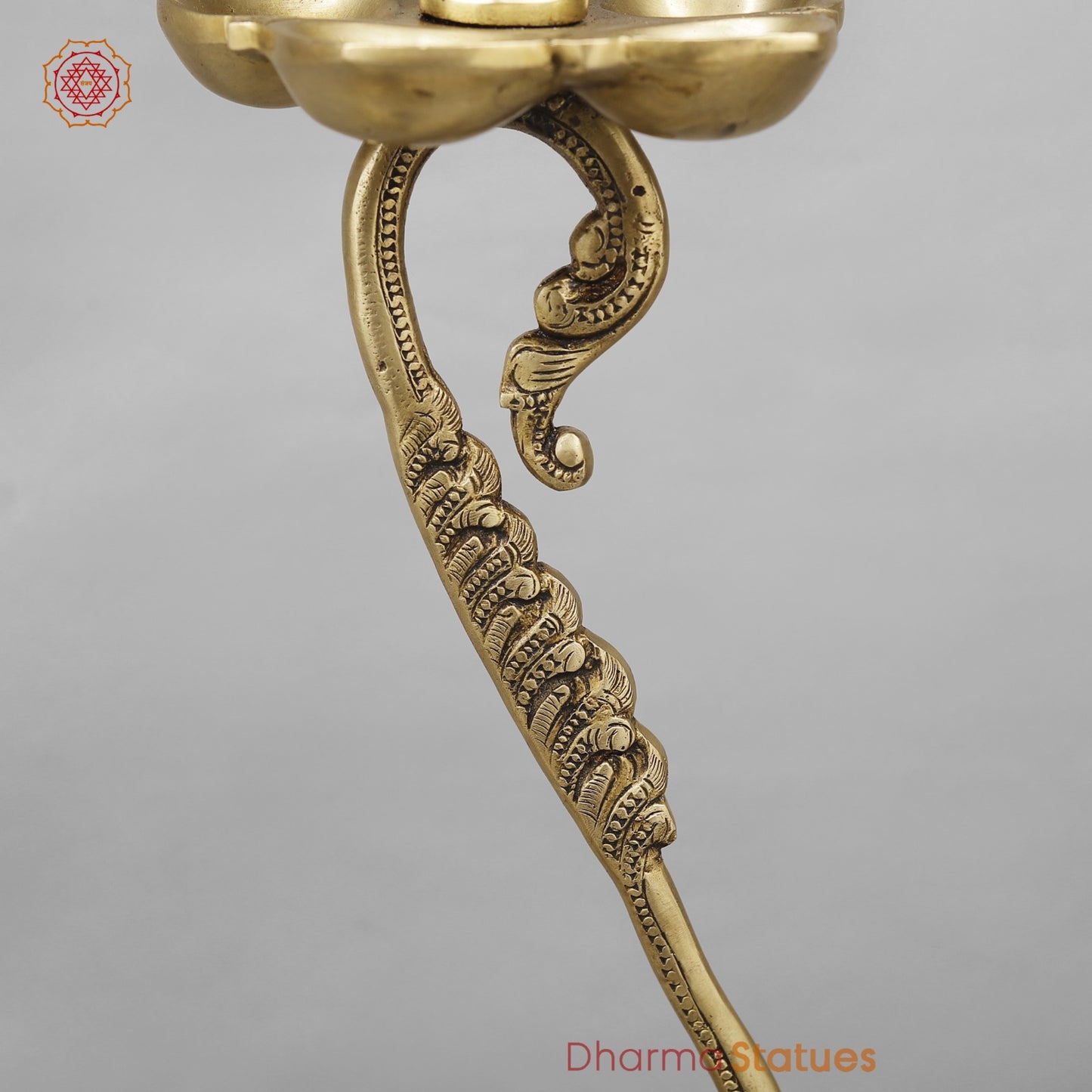 Brass South India Peacock Lamps Fine, Smooth Finish 27” (Set of 2 pcs)