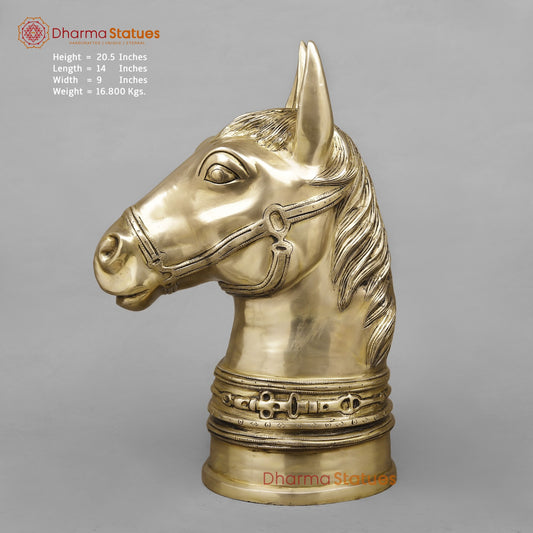 Brass Horse Head Fine, Smooth Finish 20.5”
