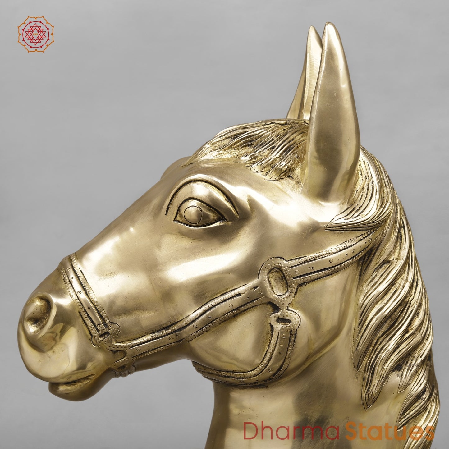 Brass Horse Head Fine, Smooth Finish 20.5”