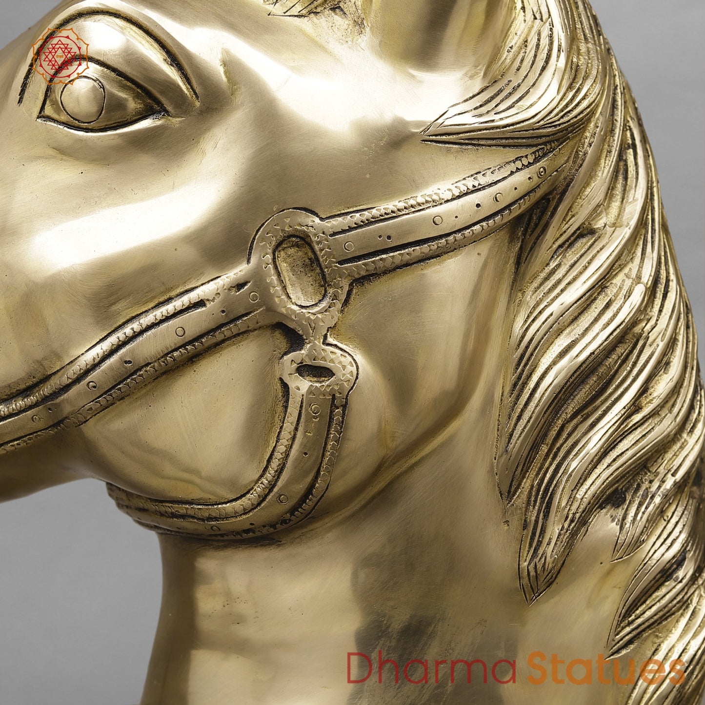 Brass Horse Head Fine, Smooth Finish 20.5”