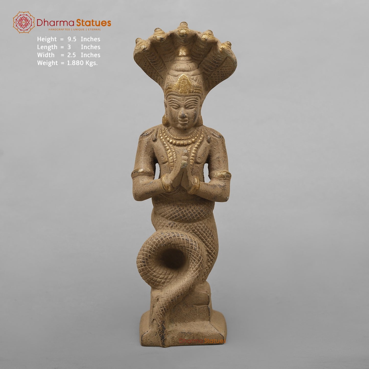 Brass Patanjali Idol, Antique Finish 9.5”