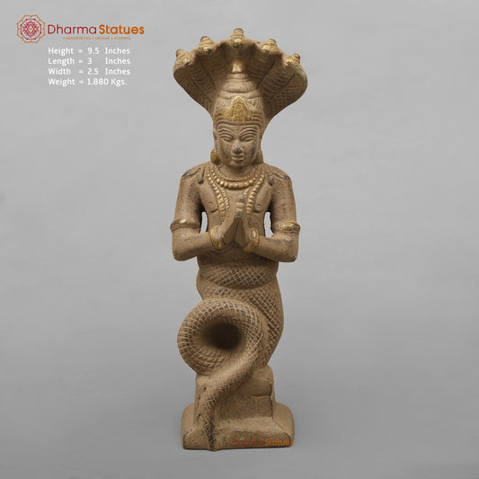 Brass Patanjali Idol, Antique Finish 9.5”