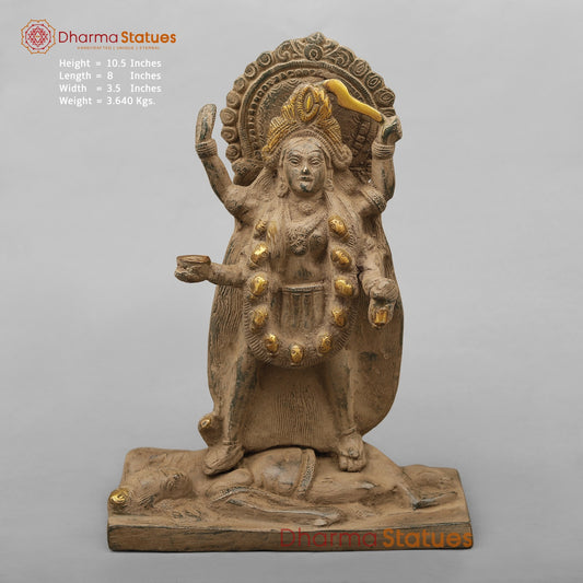 Brass Kaali Standing, Antique Finish 10.5”
