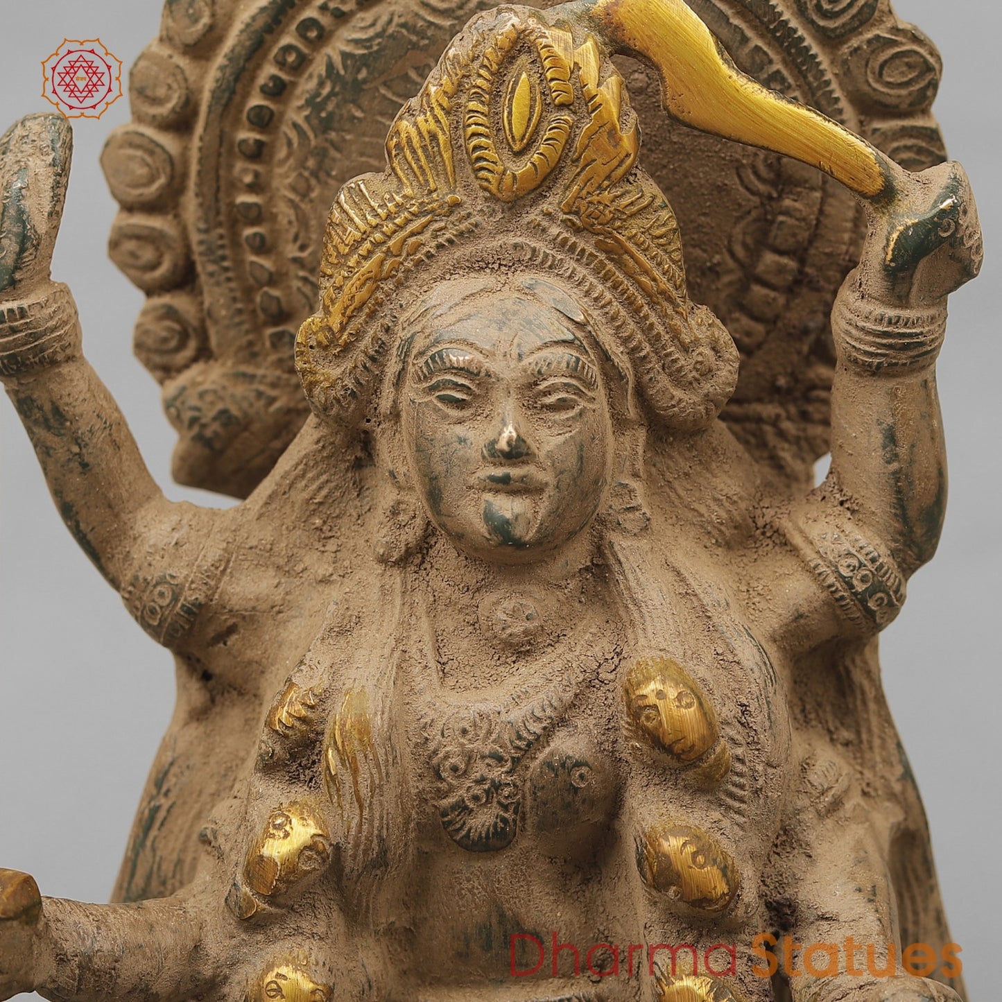 Brass Kaali Standing, Antique Finish 10.5”