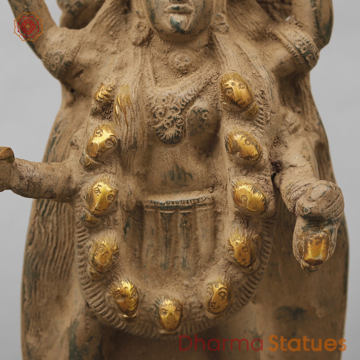 Brass Kaali Standing, Antique Finish 10.5”