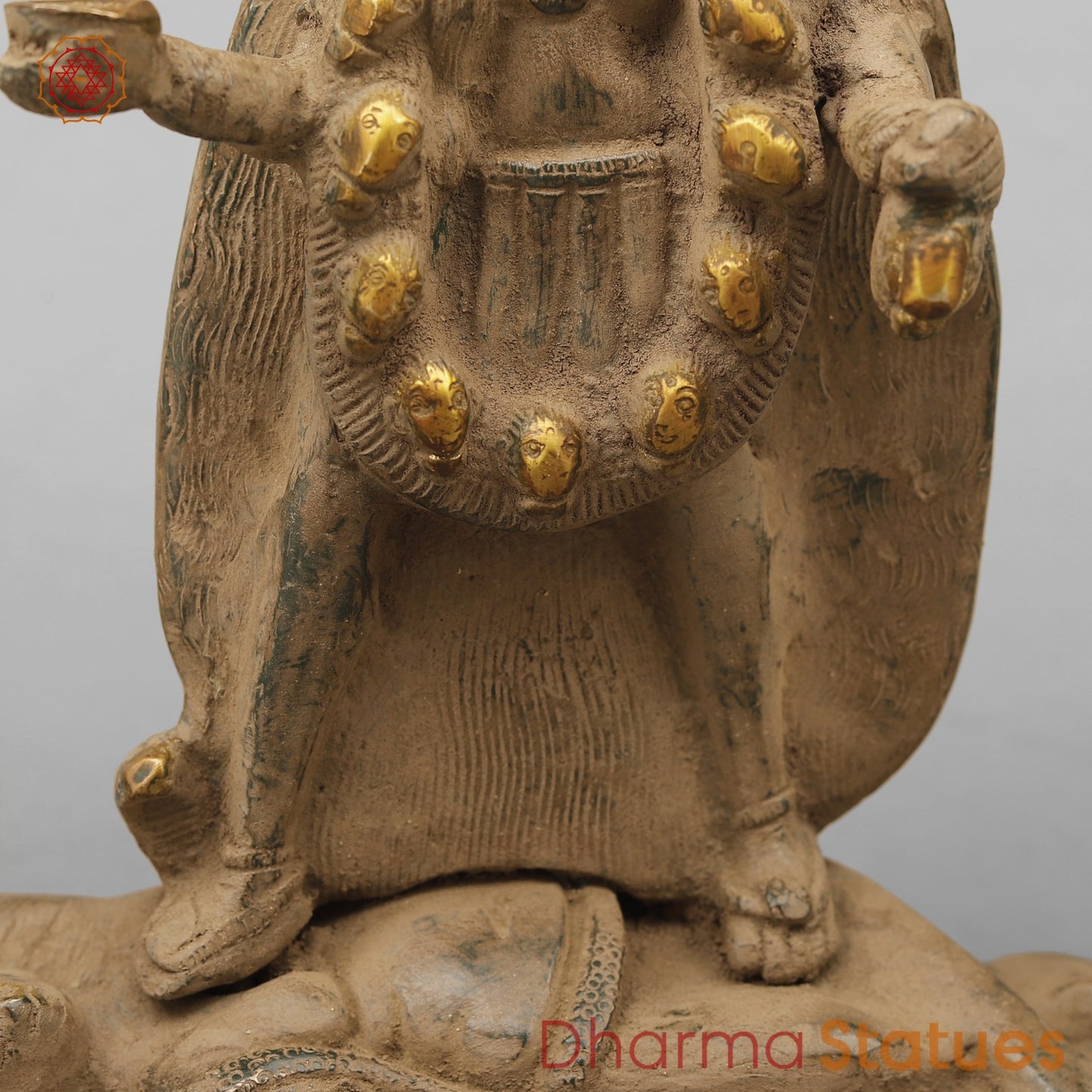 Brass Kaali Standing, Antique Finish 10.5”