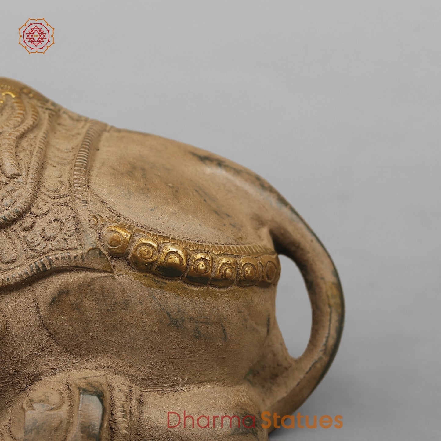 Brass Nandi Seated, Antique Finish 9”