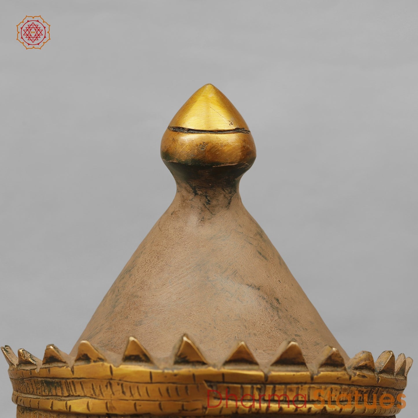 Brass Shiva Head Mukhlingam Fine, Antique Finish 13.5”