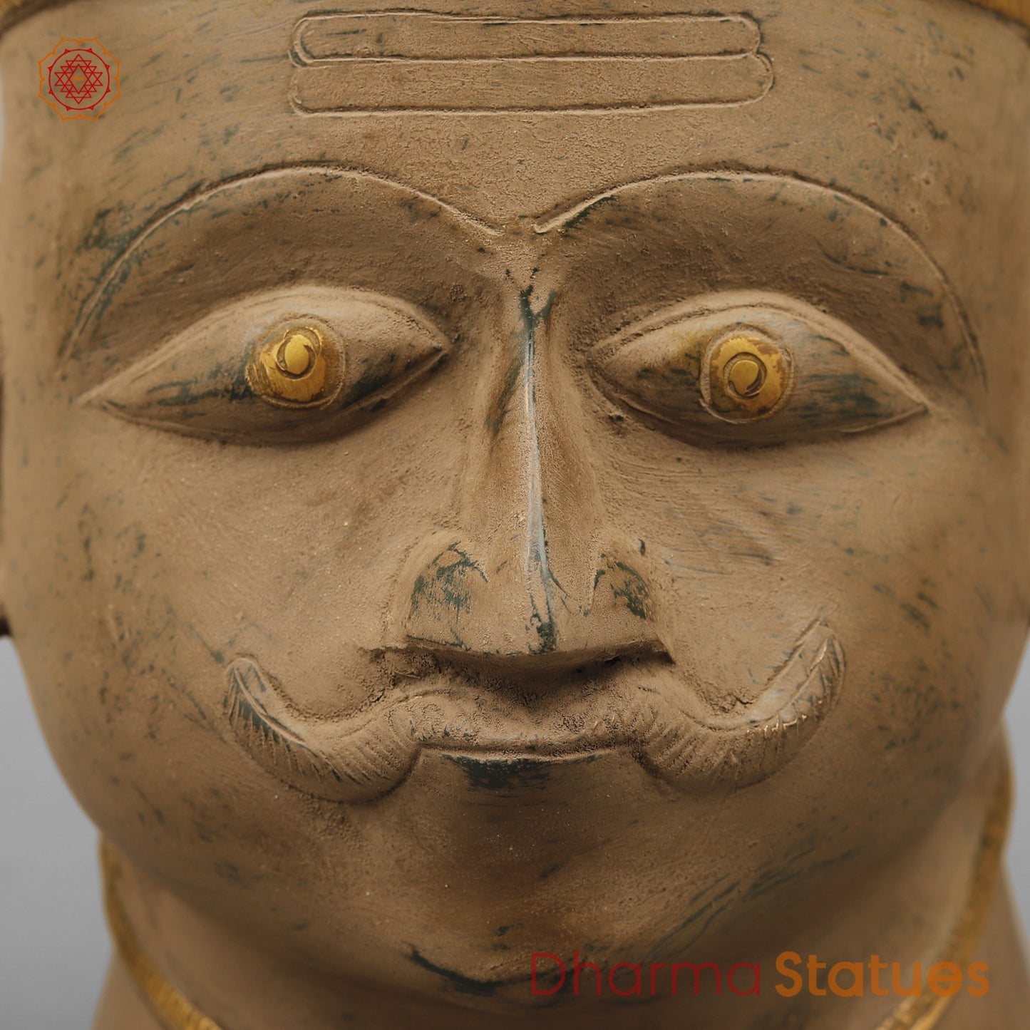 Brass Shiva Head Mukhlingam Fine, Antique Finish 13.5”