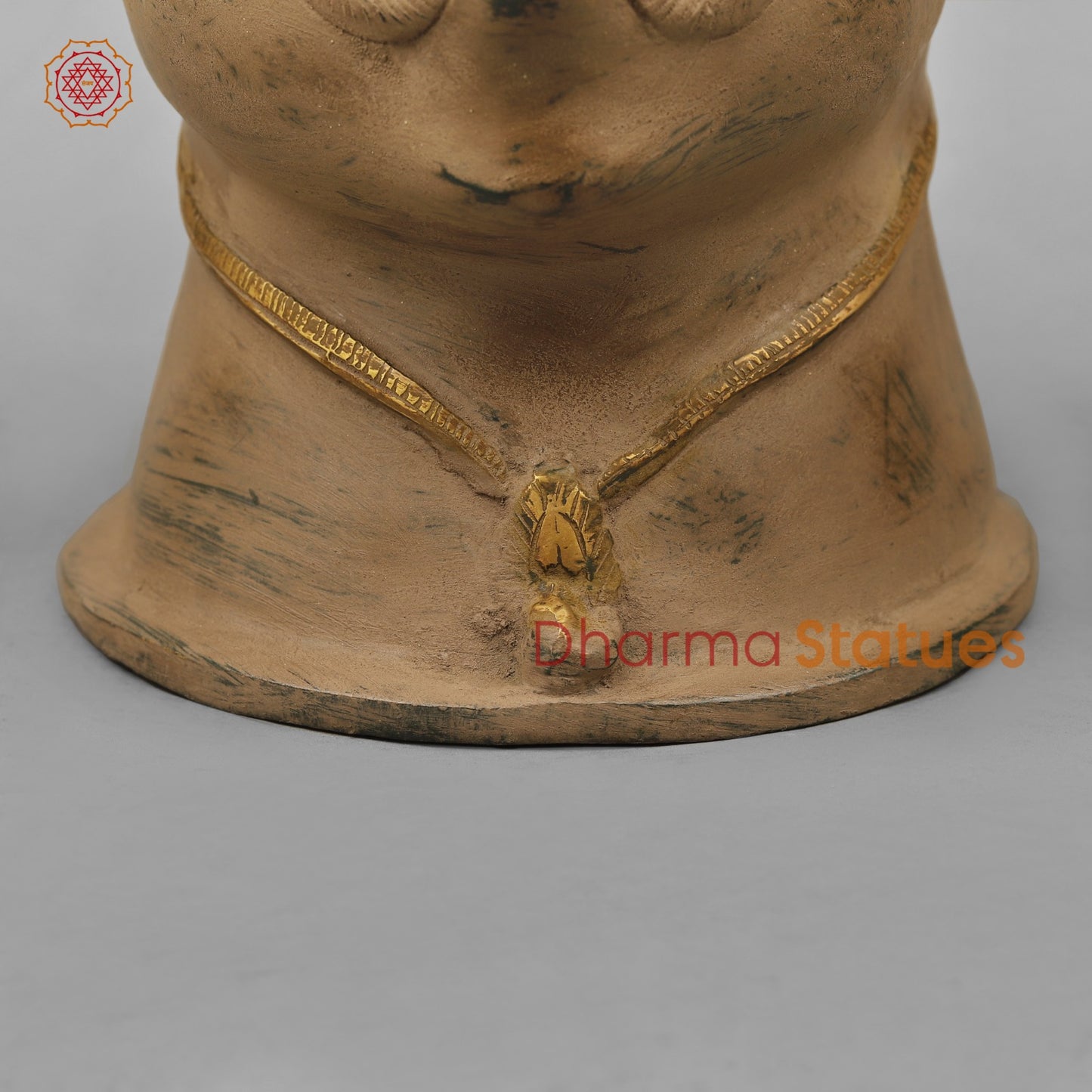 Brass Shiva Head Mukhlingam Fine, Antique Finish 13.5”
