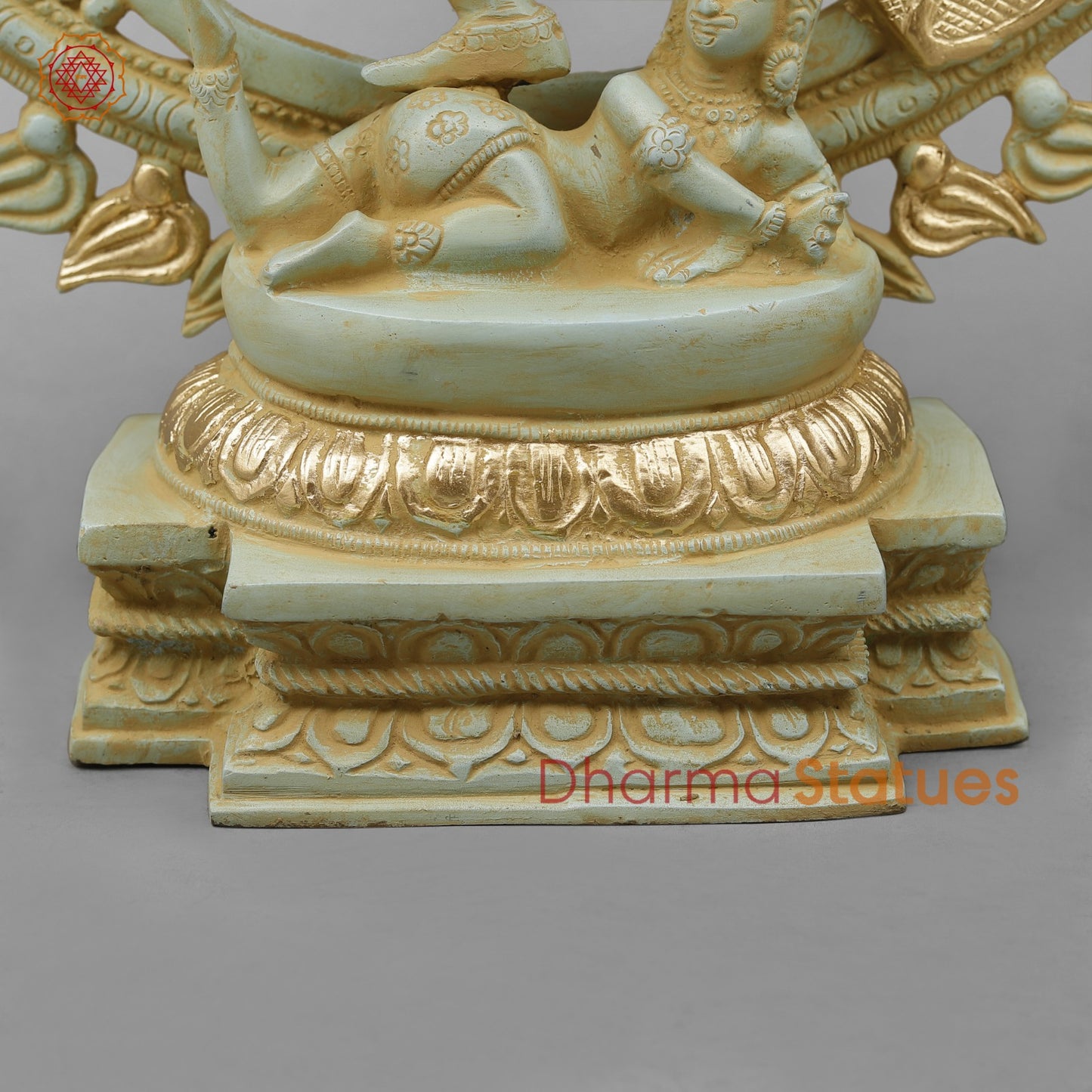Brass Natraj Fine With Om, Light Turquoise finish with Gold 21”