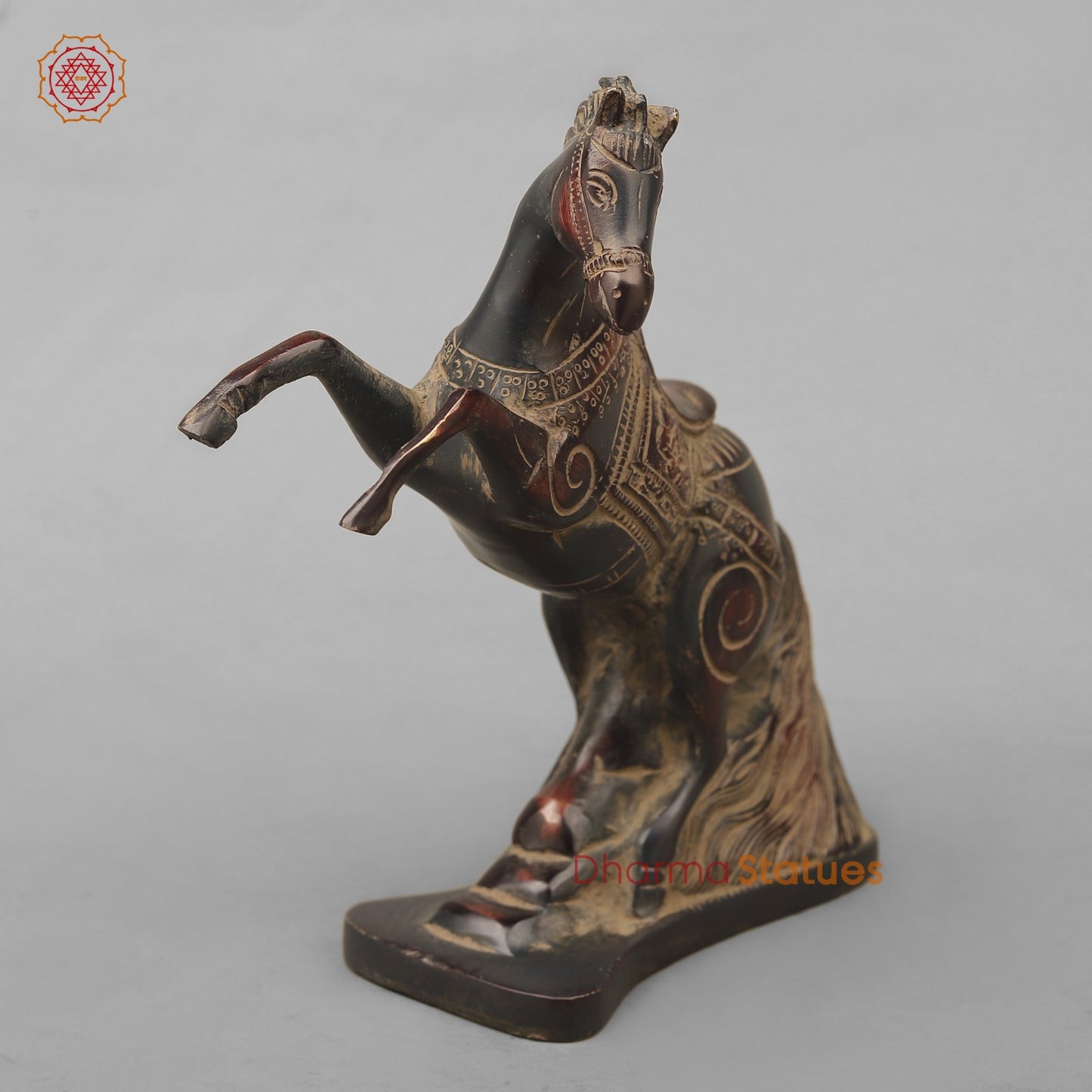 Brass Horse Jumping Showpiece, Copper Antique finish 8.5”