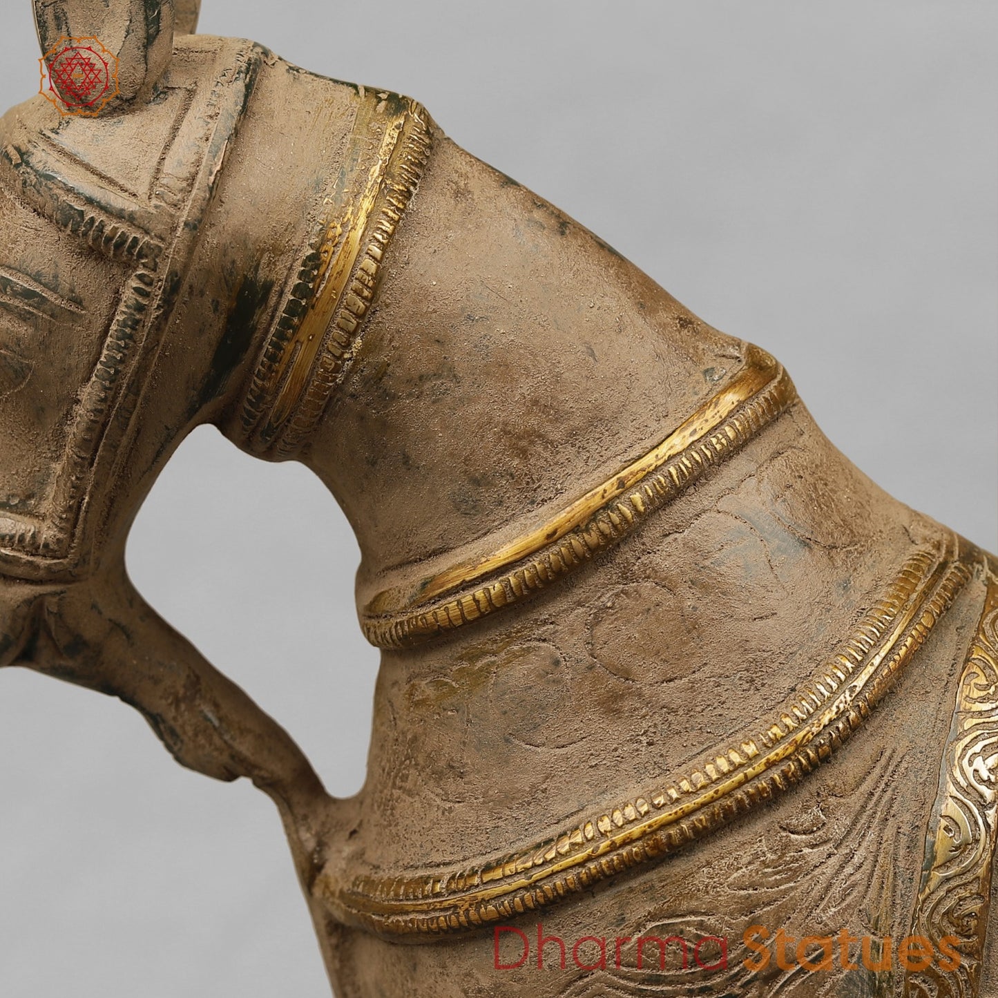 Brass Vintage Horse Fine, Antique Finish 12.5”
