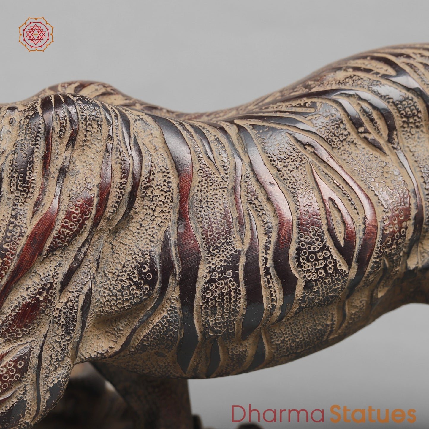 Brass Tiger Couple Resting , Antique Finish 12”