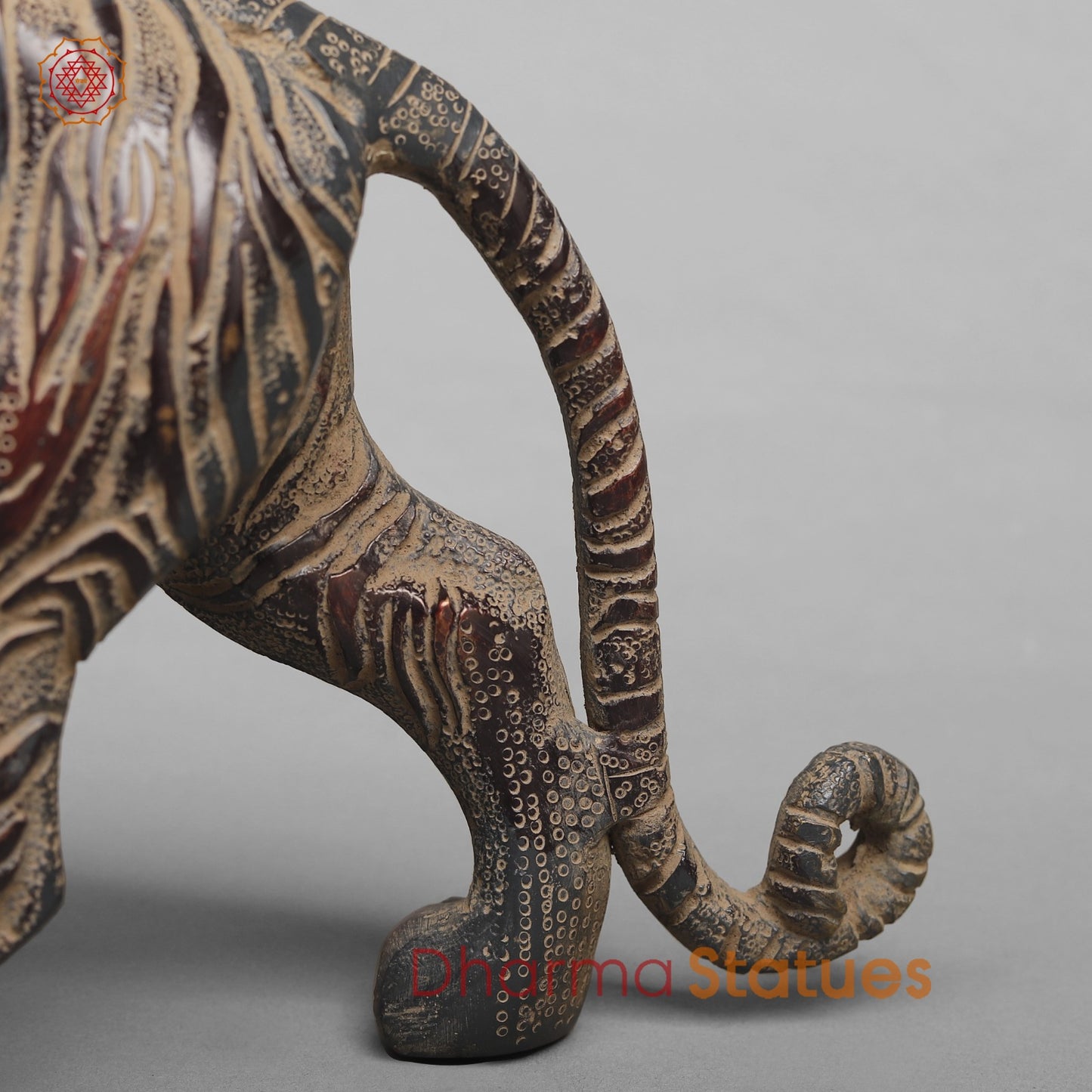 Brass Tiger Couple Resting , Antique Finish 12”
