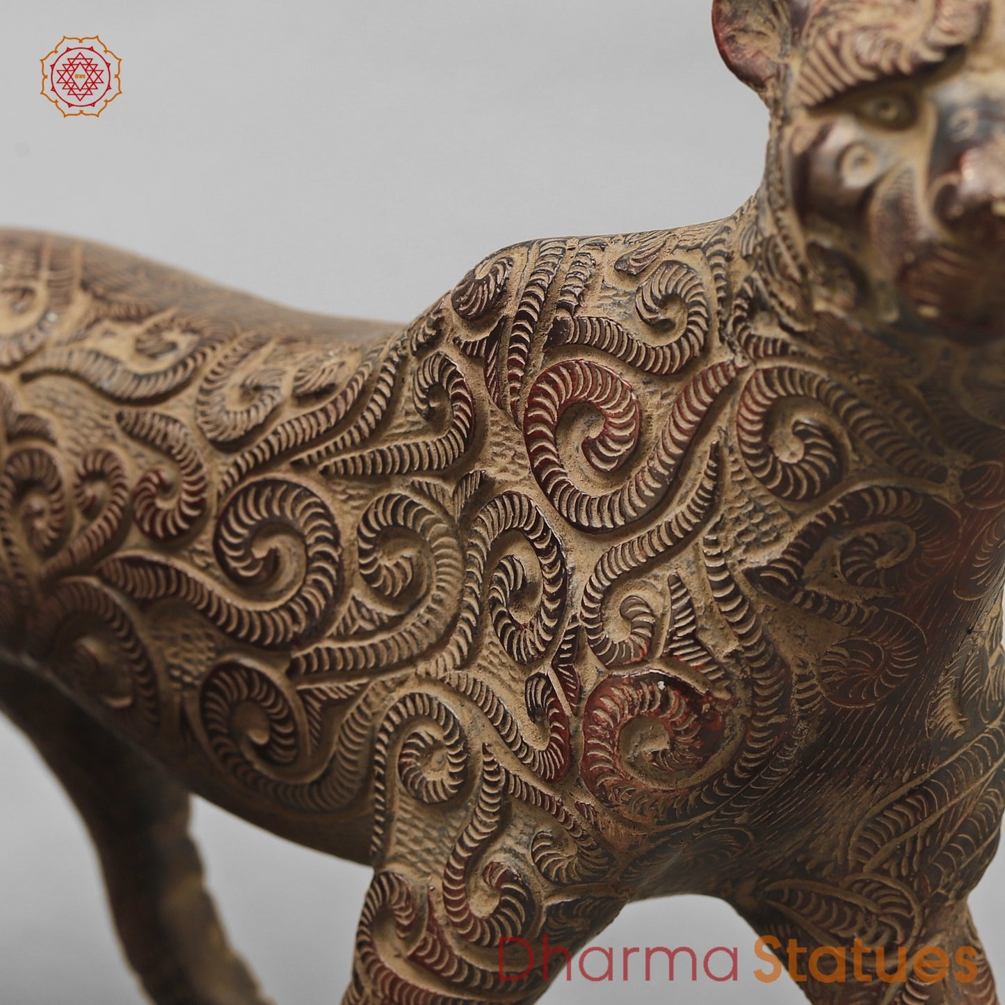 Brass Panther Couple Seated, Antique finish 14”