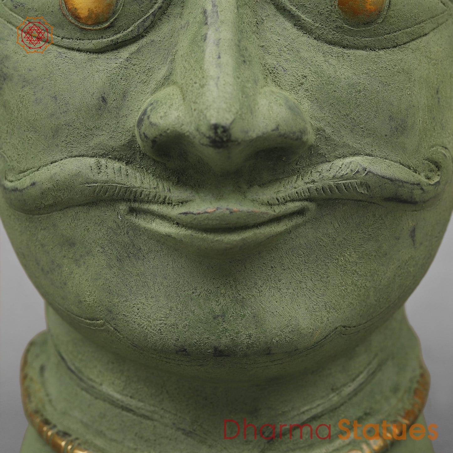 Brass Shiva,Parwati Head, Patina Finish 10”