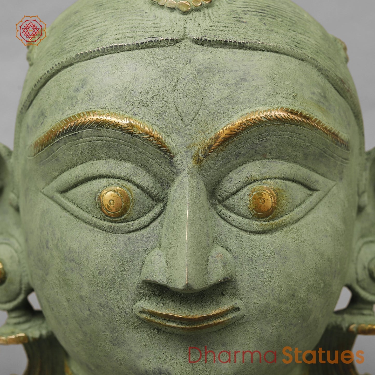 Brass Shiva,Parwati Head, Patina Finish 10”