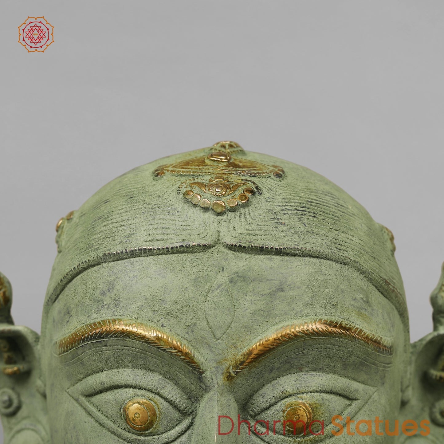Brass Shiva,Parwati Head, Patina Finish 10”