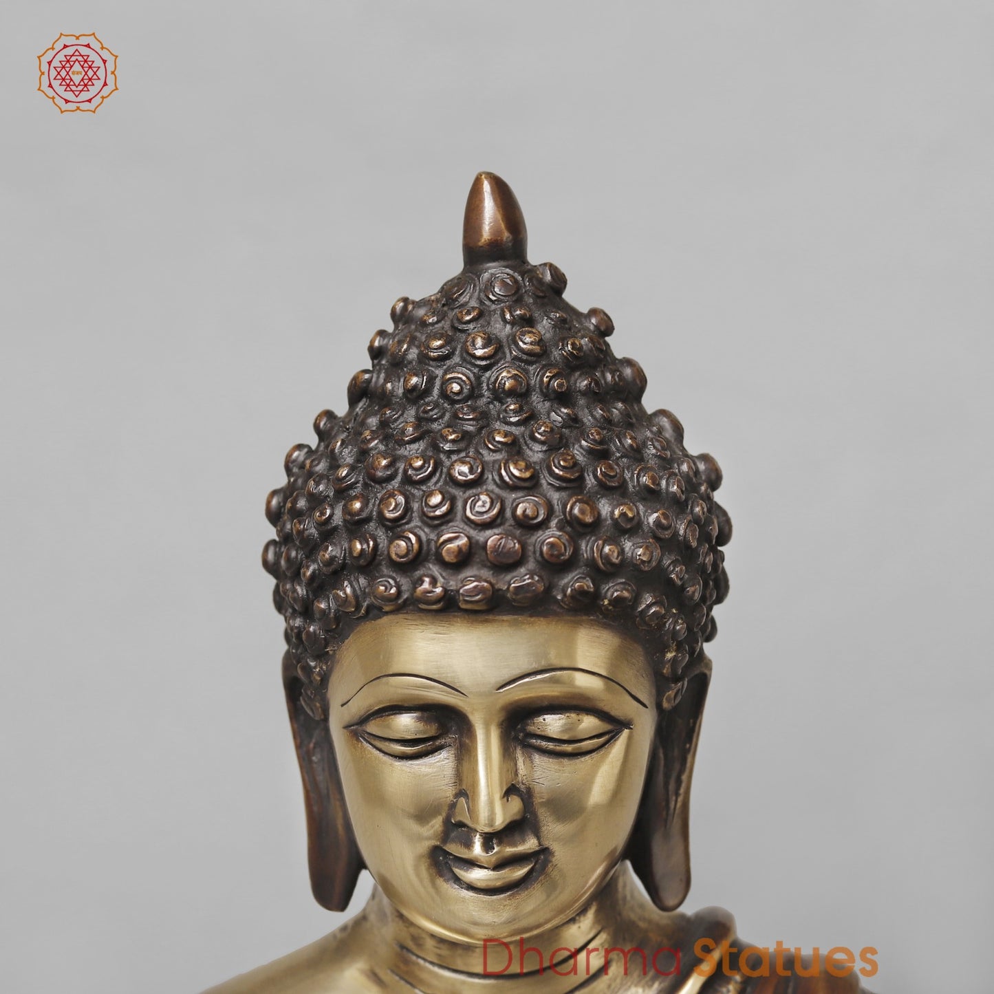 Brass Buddha Seated Blessing, Copper Brass finish 15”
