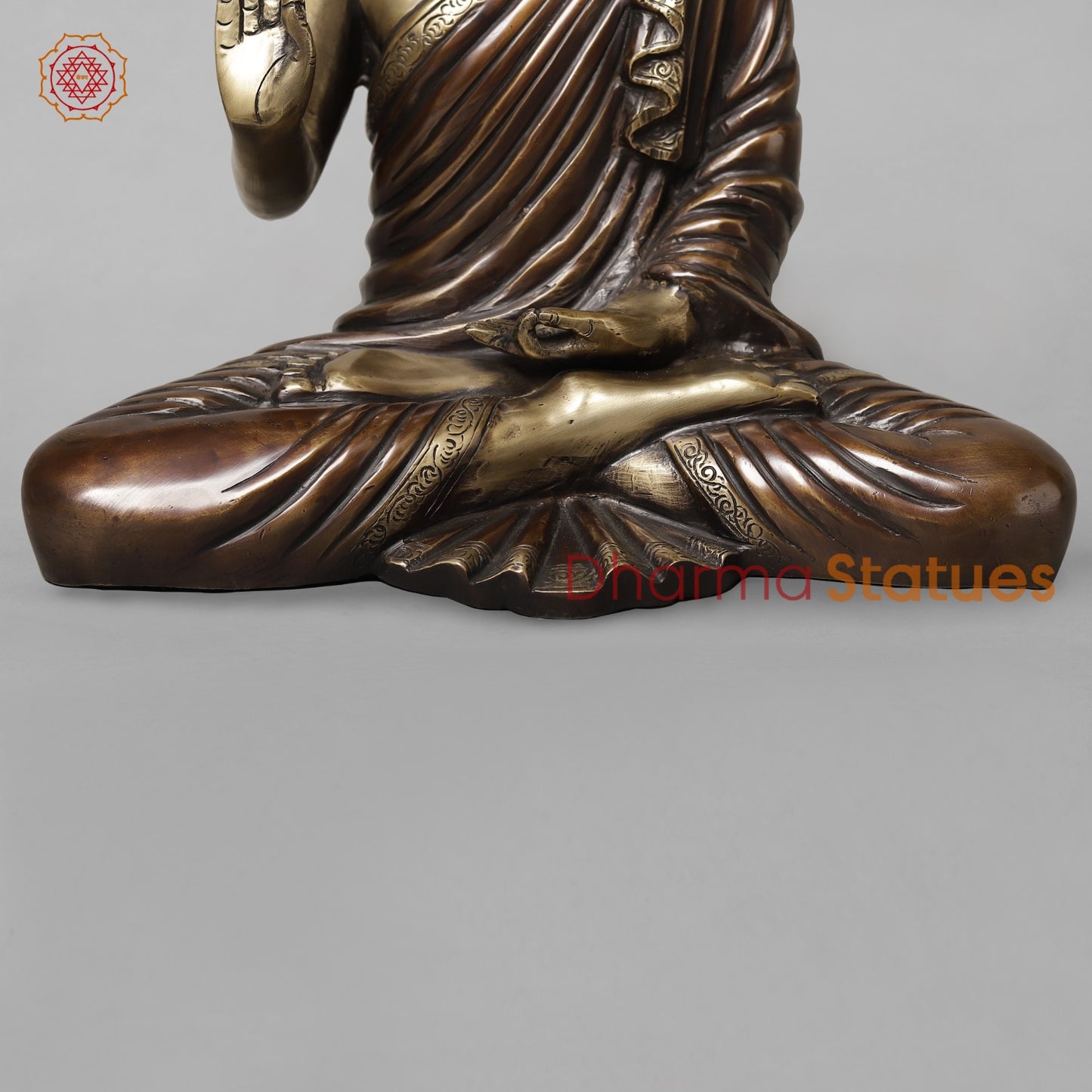 Brass Buddha Seated Blessing, Copper Brass finish 15”
