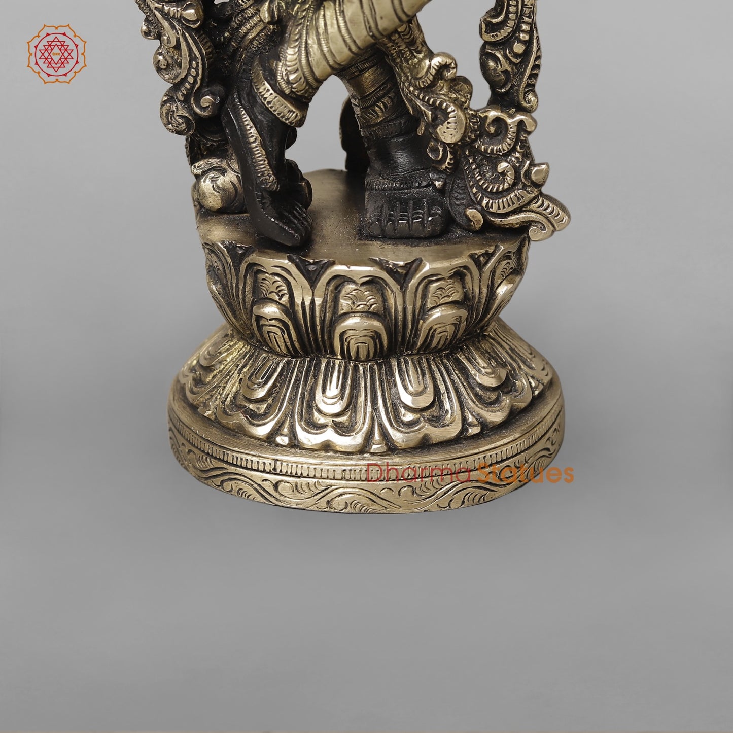 Brass Krishna Fine Standing, Royal Black Finish 14”