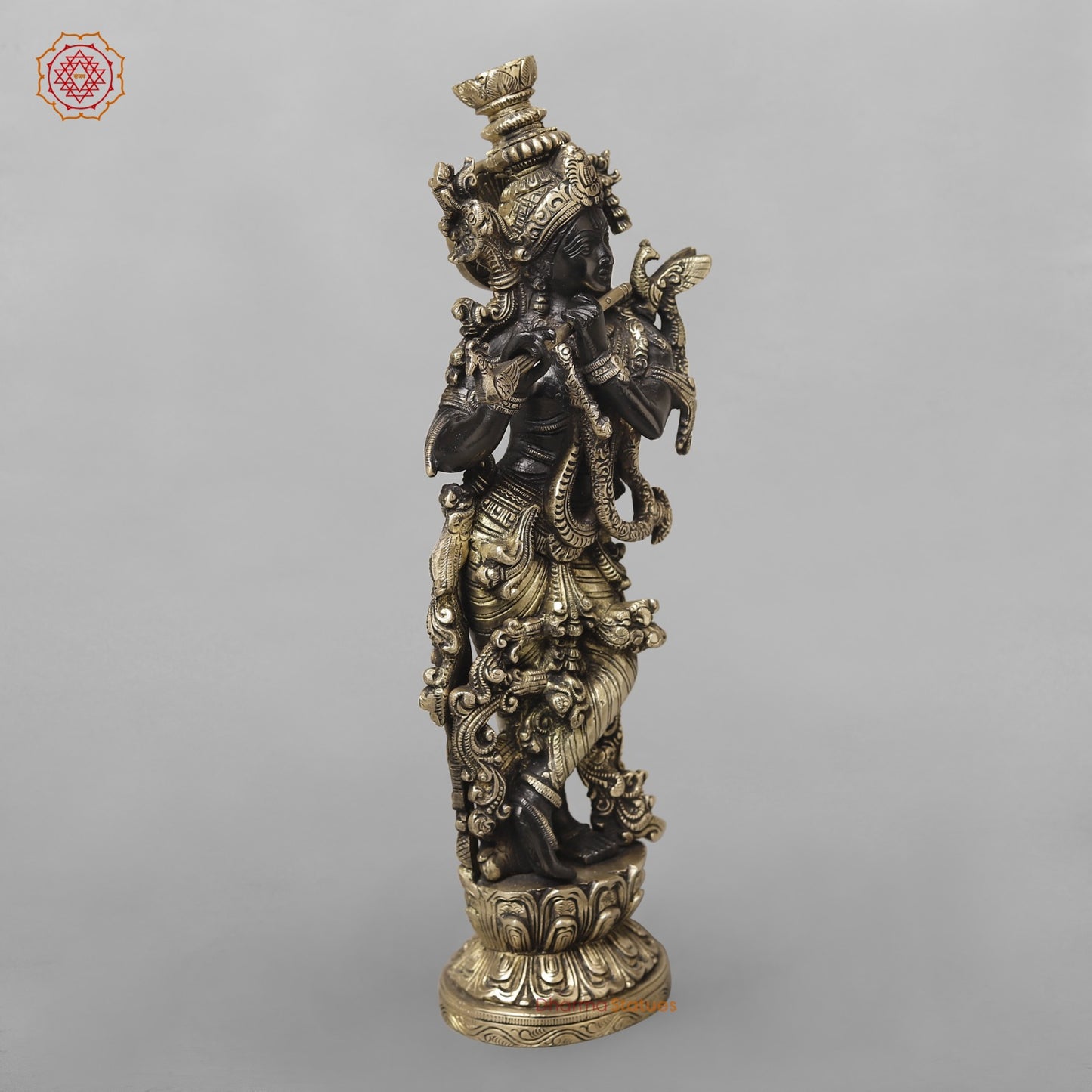 Brass Krishna Fine Standing, Royal Black Finish 14”