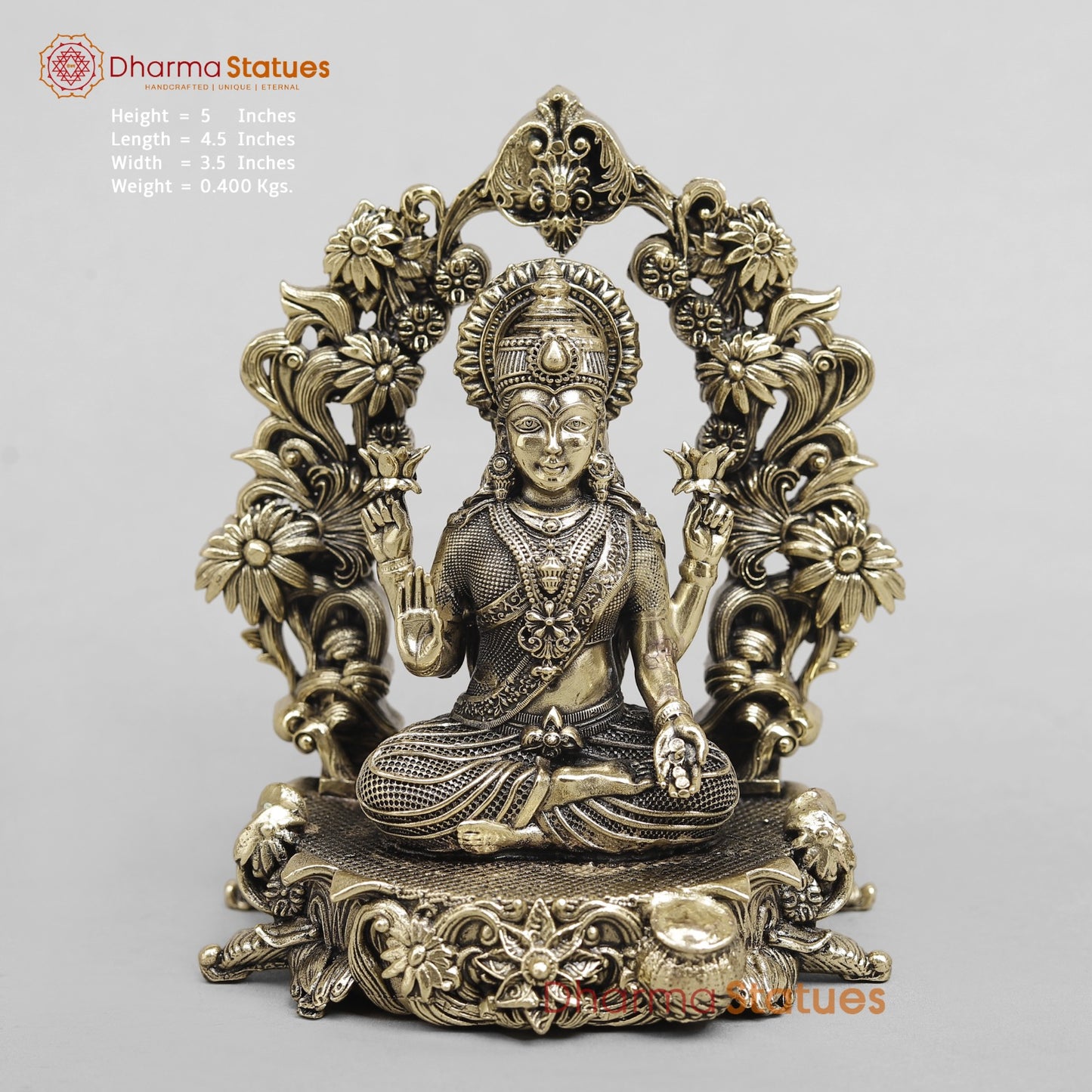 Brass Lakshmi Seated Fine With Arch 5”