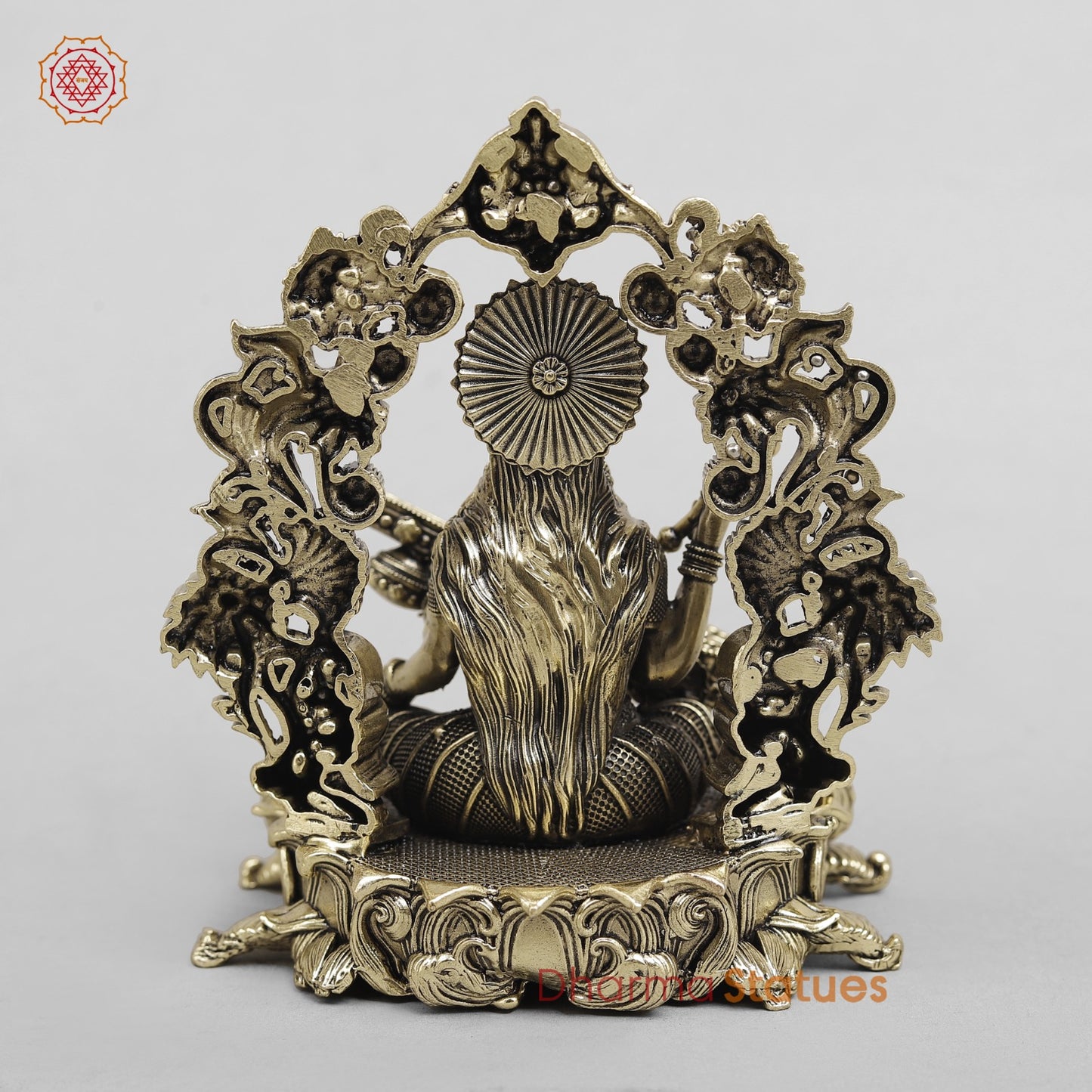 Brass Saraswati Seated Fine With Arch 5”