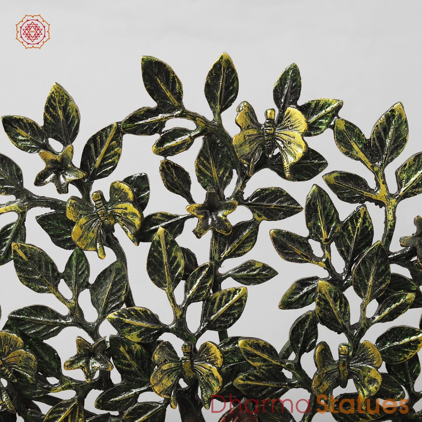 Brasa Tree Of Life (Kalpvriksh) Fine, Green & Copper Finish 13”