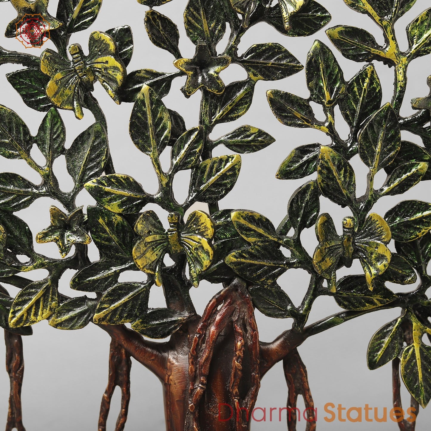 Brasa Tree Of Life (Kalpvriksh) Fine, Green & Copper Finish 13”