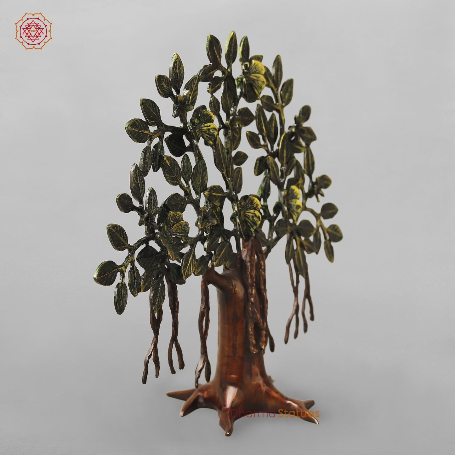 Brasa Tree Of Life (Kalpvriksh) Fine, Green & Copper Finish 13”