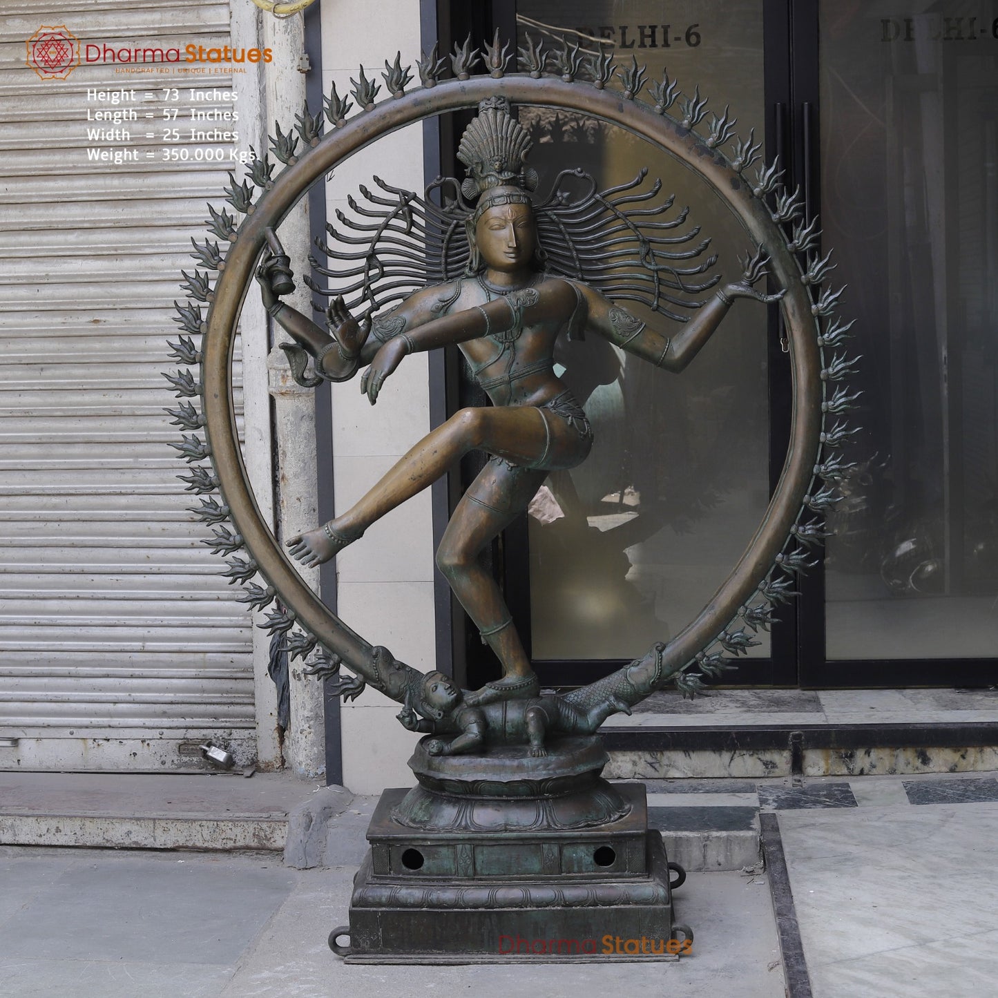 Bronze Masterpiece Natraj Dancing Large 73”, Natural Bronze Patina