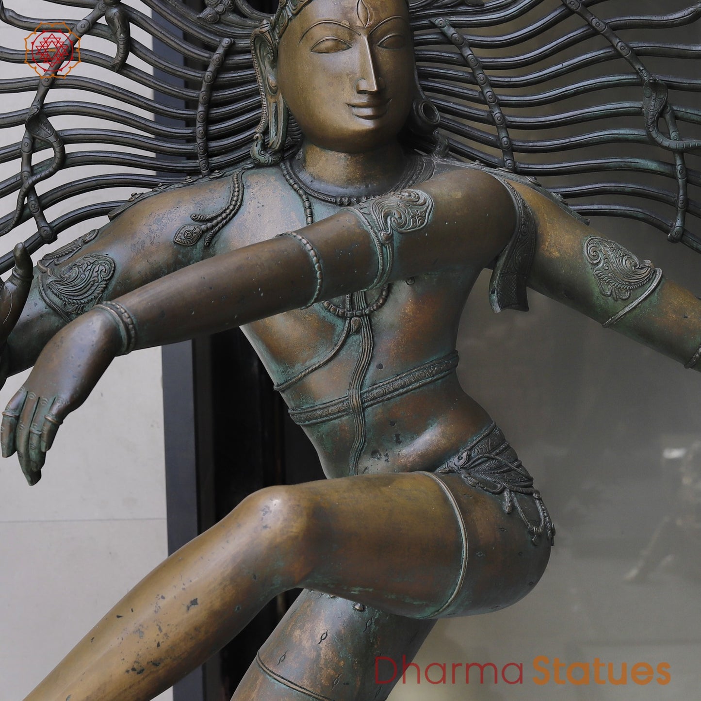 Bronze Masterpiece Natraj Dancing Large 73”, Natural Bronze Patina