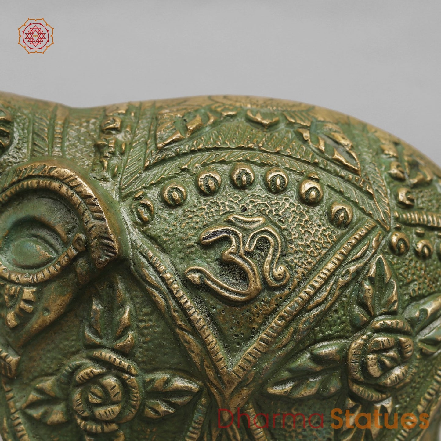 Brass Elephants Fine Carving, Patina Finish 10”(Pair)