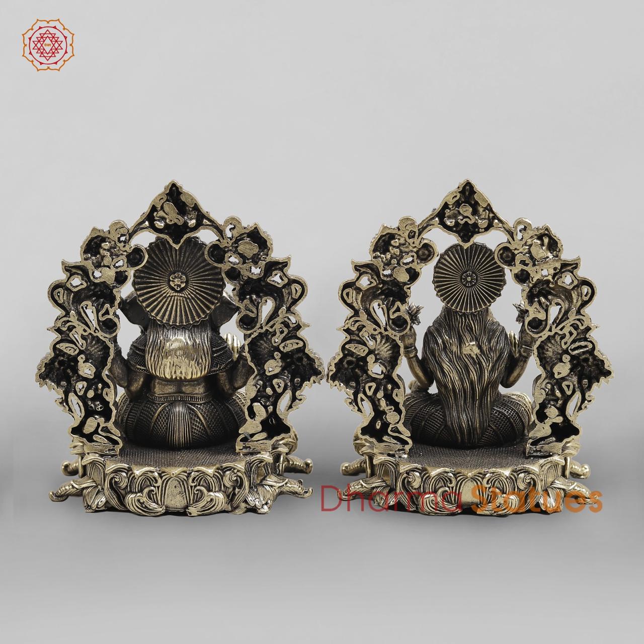 Brass Lakshmi Ganesh With Arch Fine 5”