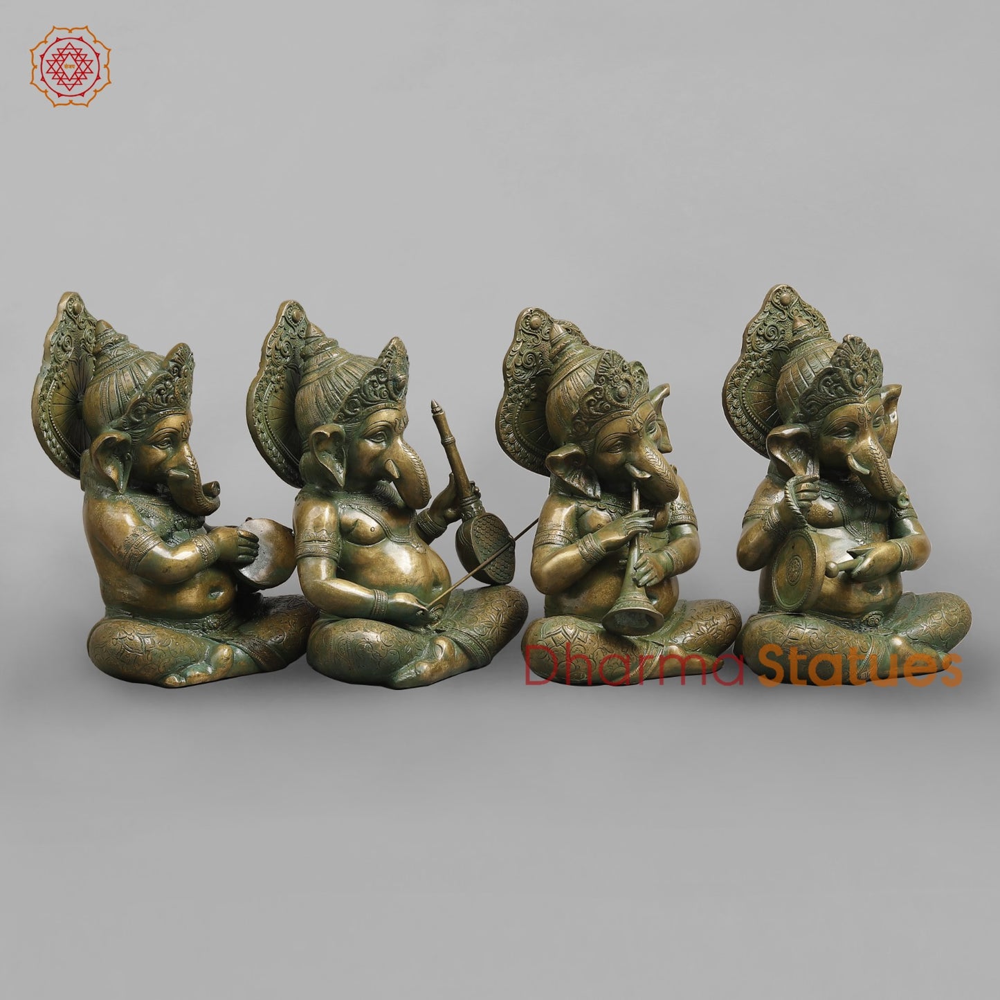Brass Musicians Ganesh Fine, Patina Finish 11”