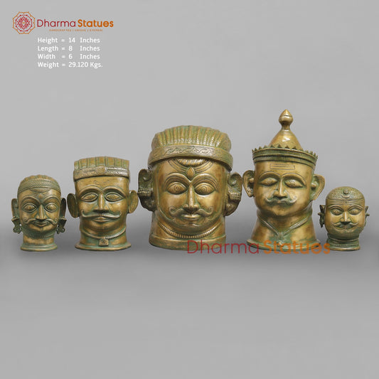 Brass Mukhlingams Fine, Patina Finish 14”