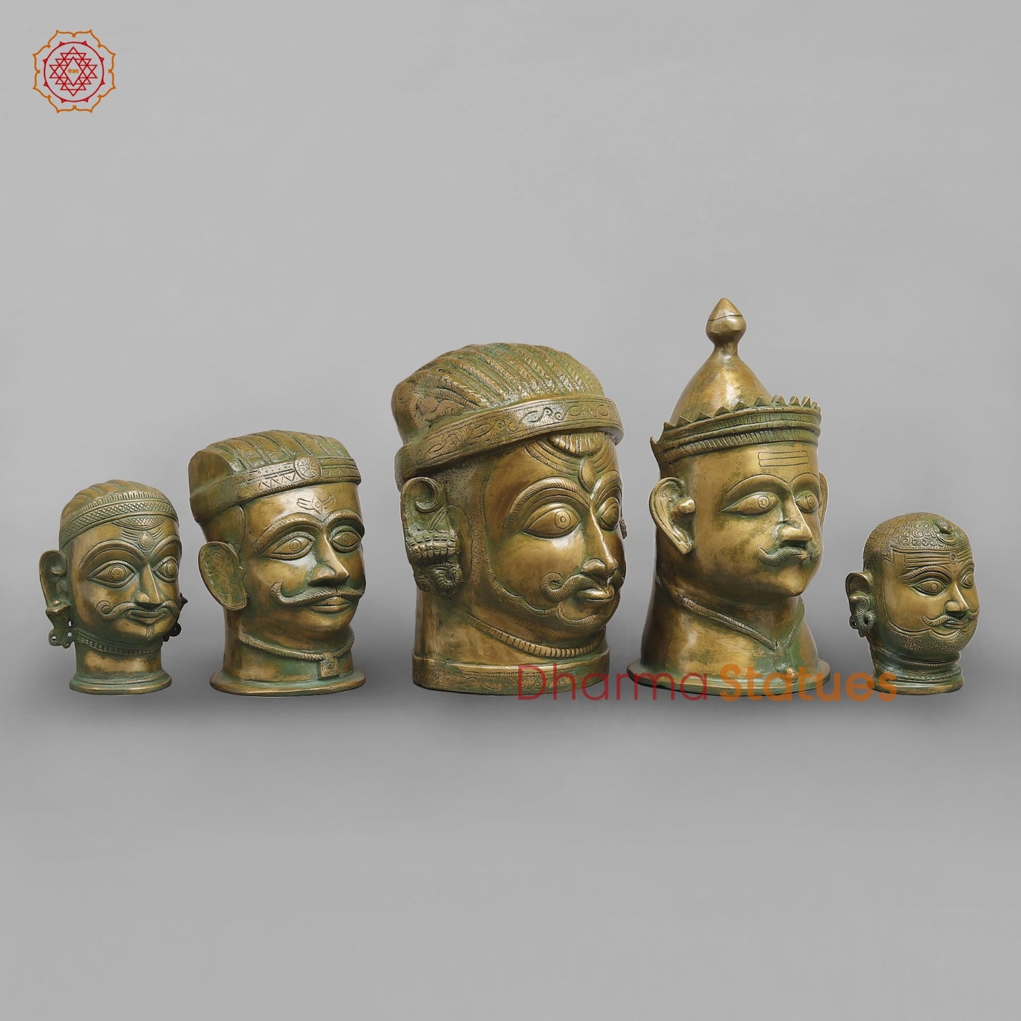 Brass Mukhlingams Fine, Patina Finish 14”