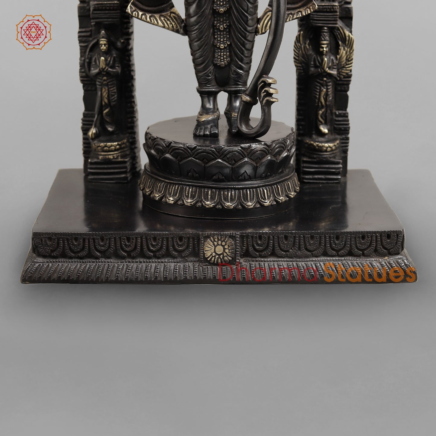 Brass Ram Lalla With Arch Fine (Ayodhya Ram),Royal Black Finish 18.5"