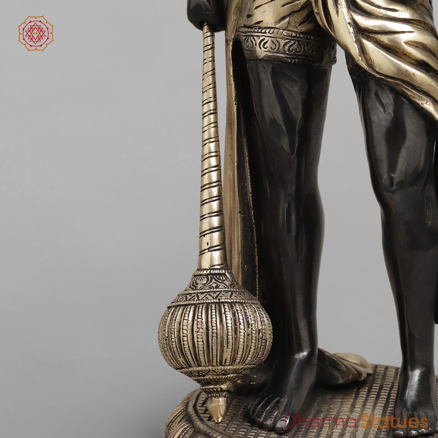 Brass Bahubali Hanunan ji Standing Fine, Royal Black Finish 23"