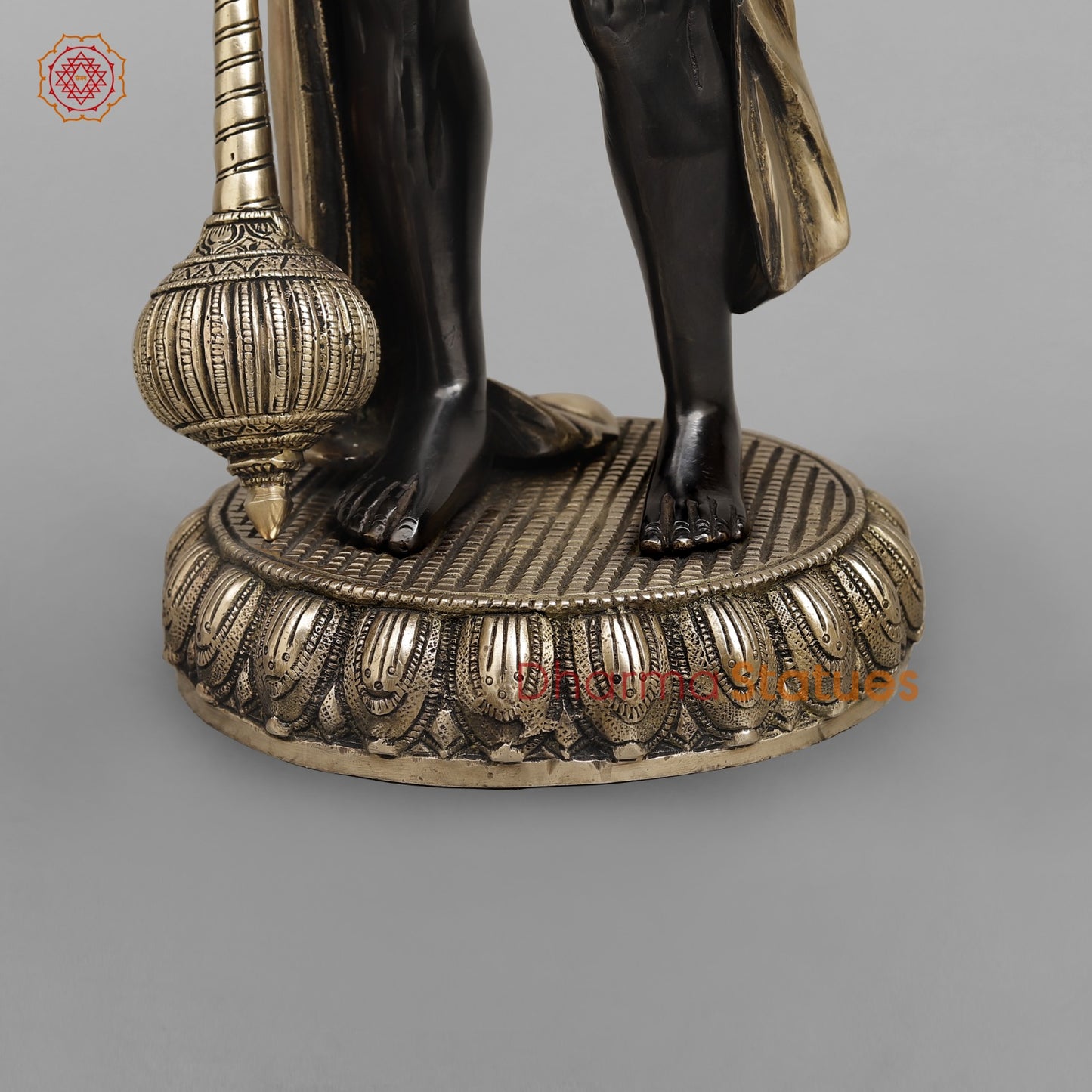 Brass Bahubali Hanunan ji Standing Fine, Royal Black Finish 23"