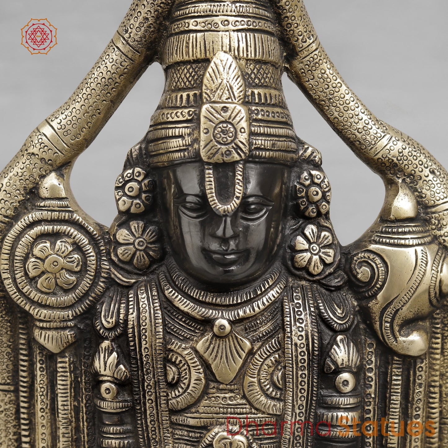 Brass Tirupati Balaji Fine, Royal Black Finish 19"